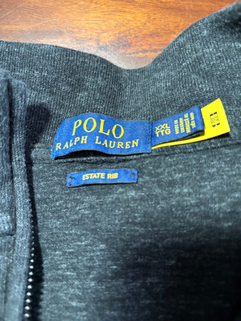 Polo Ralph Lauren Men's XXL Heather Charcoal Grey Quarter-Zip Sweater Pony Logo - Picture 3 of 7